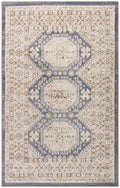 Serenity Home Ivory Blue Vintage Polypropylene Area Rug