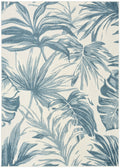 Aloha Ivory Blue Modern Polypropylene Area Rug