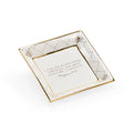 Square Bee Verse Plate - White
