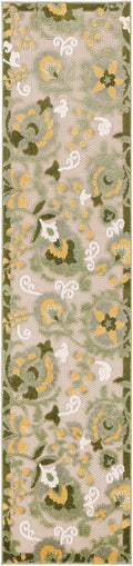 Aloha Ivory Green Outdoor Polypropylene Area Rug