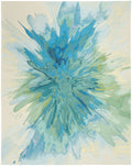 Color Splash Ivory Blue Modern Polypropylene Area Rug