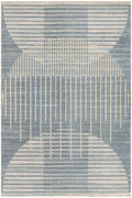 Astra Machine Washable Blue Mid-Century Modern Polyester Area Rug