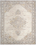 Antique Fusion Ivory Charcoal Vintage Polyester Area Rug