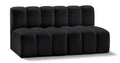 Anwen 60" Black Vegan Leather Upholstered 2pc. Modular Sectional - S2A