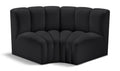 Anwen 60" Black Vegan Leather Upholstered 2pc. Modular Sectional - S2B