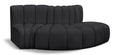 Anwen 77" Vegan Leather Upholstered 3pc. Modular Sectional