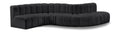Anwen 145" Black Vegan Leather Upholstered 6pc. Modular Sectional - S6A