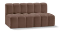 Anwen 60" Brown Vegan Leather Upholstered 2pc. Modular Sectional - S2A
