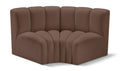 Anwen 60" Brown Vegan Leather Upholstered 2pc. Modular Sectional - S2B