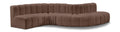 Anwen 145" Brown Vegan Leather Upholstered 6pc. Modular Sectional - S6A