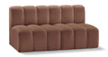 Anwen 60" Cognac Vegan Leather Upholstered 2pc. Modular Sectional - S2A