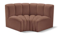 Anwen 60" Cognac Vegan Leather Upholstered 2pc. Modular Sectional - S2B