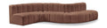 Anwen 145" Cognac Vegan Leather Upholstered 6pc. Modular Sectional - S6A