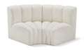 Anwen 60" Cream Vegan Leather Upholstered 2pc. Modular Sectional - S2B