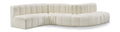 Anwen 145" Cream Vegan Leather Upholstered 6pc. Modular Sectional - S6A