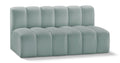 Anwen 60" Mint Vegan Leather Upholstered 2pc. Modular Sectional - S2A