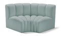 Anwen 60" Mint Vegan Leather Upholstered 2pc. Modular Sectional - S2B