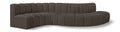 Anwen 145" Brown Boucle Fabric Upholstered 6pc. Modular Sectional - S6A