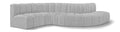 Anwen 145" Grey Boucle Fabric Upholstered 6pc. Modular Sectional - S6A