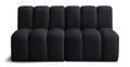 Anwen 60" Black Velvet Upholstered 2pc. Modular Sectional - S2A