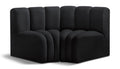 Anwen 60" Black Velvet Upholstered 2pc. Modular Sectional - S2B