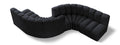Anwen 145" Black Velvet Upholstered 6pc. Modular Sectional - S6D