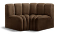 Anwen 60" Brown Velvet Upholstered 2pc. Modular Sectional - S2B