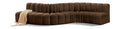 Anwen 145" Brown Velvet Upholstered 6pc. Modular Sectional - S6A