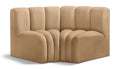 Anwen 60" Camel Velvet Upholstered 2pc. Modular Sectional - S2B