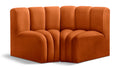 Anwen 60" Cognac Velvet Upholstered 2pc. Modular Sectional - S2B