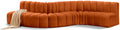 Anwen 145" Cognac Velvet Upholstered 6pc. Modular Sectional - S6A