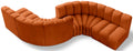 Anwen 145" Cognac Velvet Upholstered 6pc. Modular Sectional - S6D