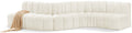 Anwen 145" Cream Velvet Upholstered 6pc. Modular Sectional - S6A