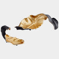 Black & Gold Oak Brush Leaf Sculpture, Aluminum Decor