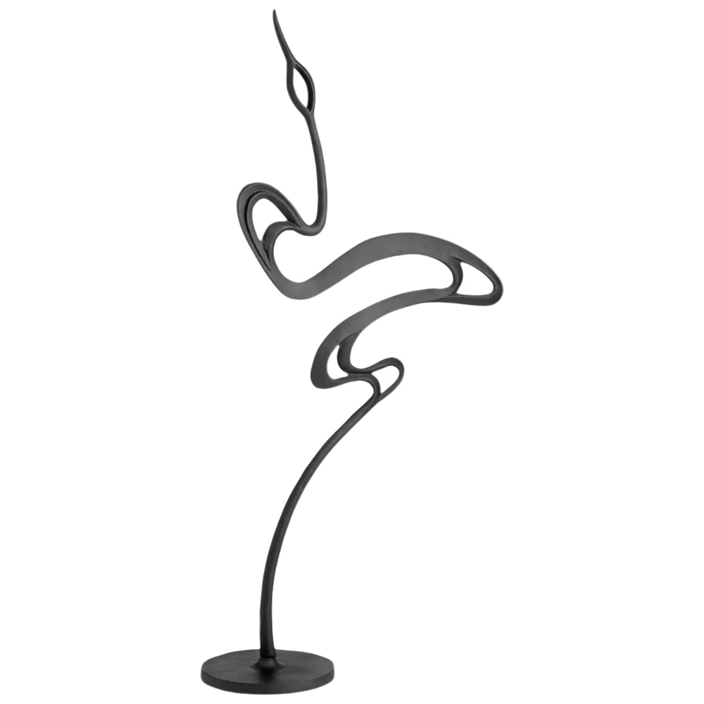 Matte Black Vello Bird Sculpture