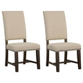 Twain Upholstered Side Chair (Beige, Set of 2)