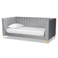 Oksana Grey Velvet Twin Daybed