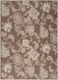 Garden Oasis Mocha Tropical Polypropylene Area Rug