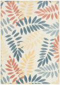 Aloha Ivory Blue Modern Polypropylene Area Rug
