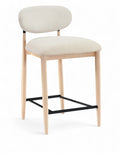 Provence Cream Performance Fabric Upholstered Stool
