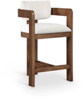 Roderick Cream Velvet Upholstered Counter Stool - C
