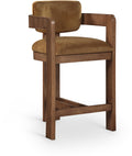 Roderick Saddle Velvet Upholstered Counter Stool - C