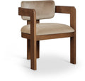 Roderick Beige Velvet Upholstered Dining Chair - C