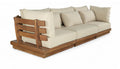 Magdalena 113" Tan Water Resistant Fabric Upholstered 3pc. Outdoor Patio Modular Sofa - S3A