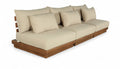 Magdalena 111" Tan Water Resistant Fabric Upholstered 3pc. Outdoor Patio Modular Sofa - S3B