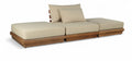 Magdalena 111" Tan Water Resistant Fabric Upholstered 3pc. Outdoor Patio Modular Sofa - S3C