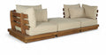 Magdalena 113" Tan Water Resistant Fabric Upholstered 3pc. Outdoor Patio Modular Sofa - S3E