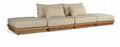 Magdalena 148" Tan Water Resistant Fabric Upholstered 4pc. Outdoor Patio Modular Sofa - S4C
