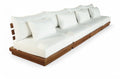 Magdalena 148" Off-White Water Resistant Fabric Upholstered 4pc. Outdoor Patio Modular Sofa - S4B