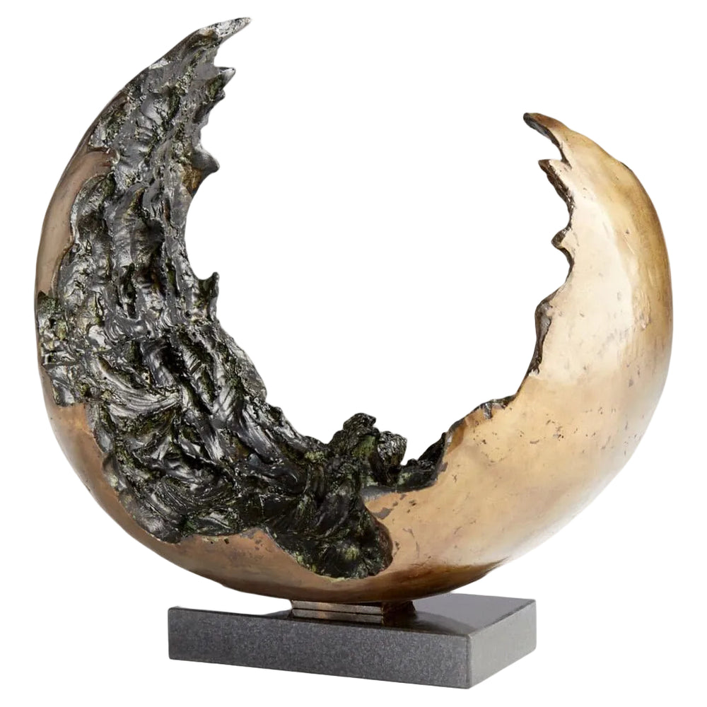 Concentric Chaos Gold and Black Sculpture